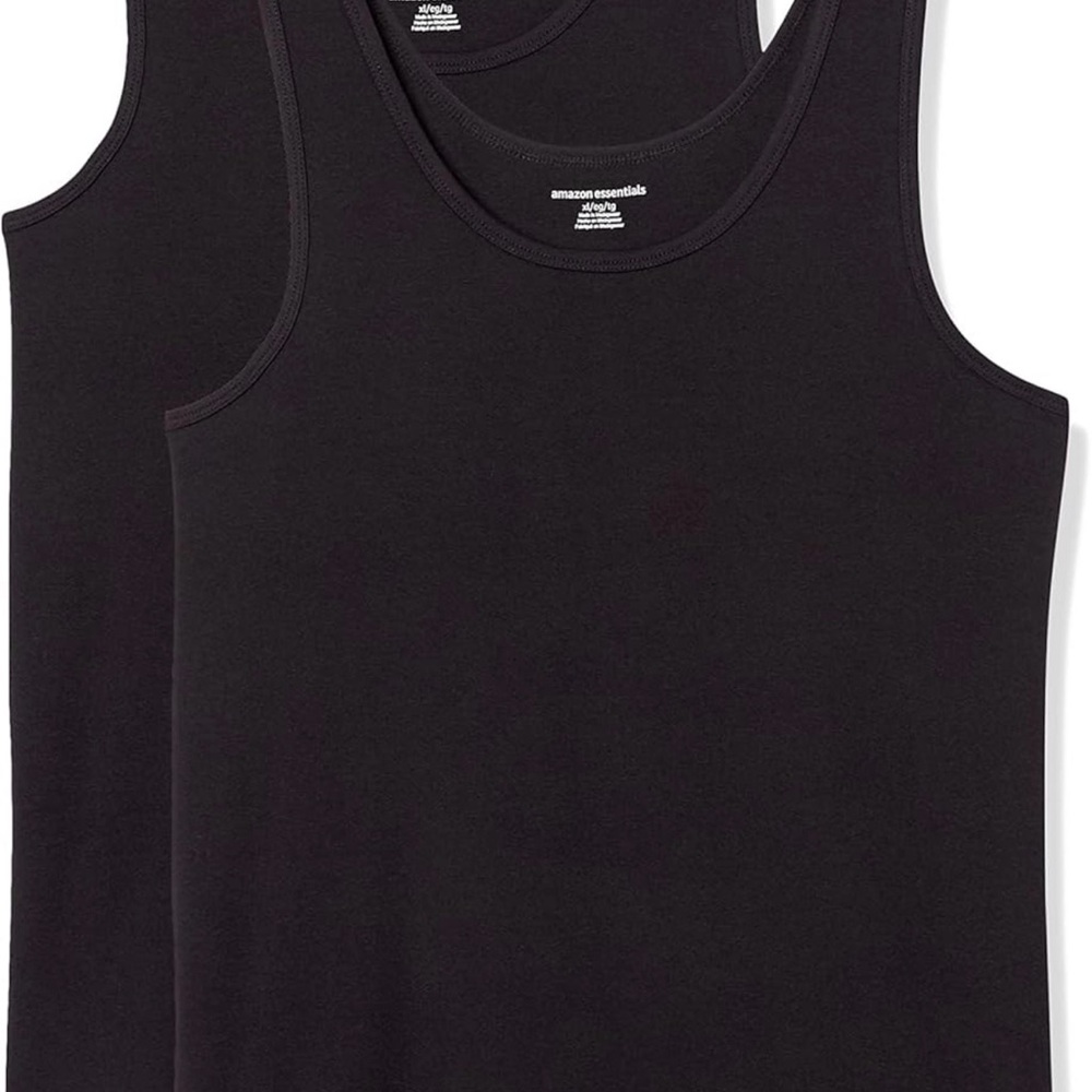 THREE PACK - Amazon Essentials Black Tank Tops XL